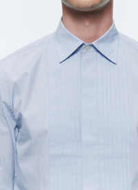 Chemise à plastron en coton - Ciel
