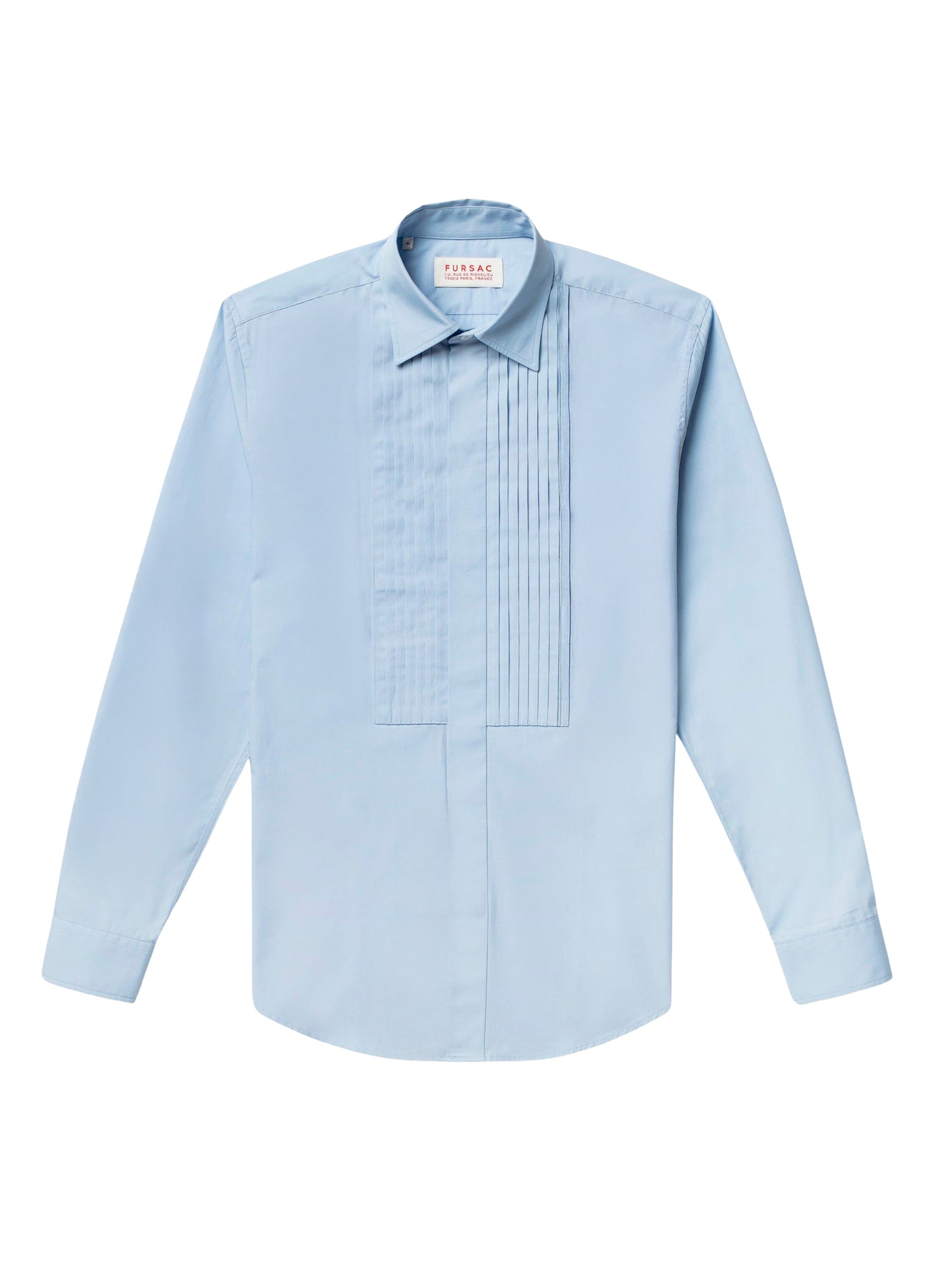 Chemise à plastron en coton - Ciel