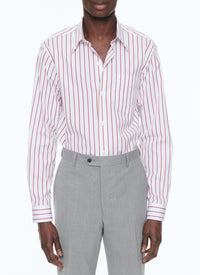 Chemise en popeline de coton à rayures - Blanc
