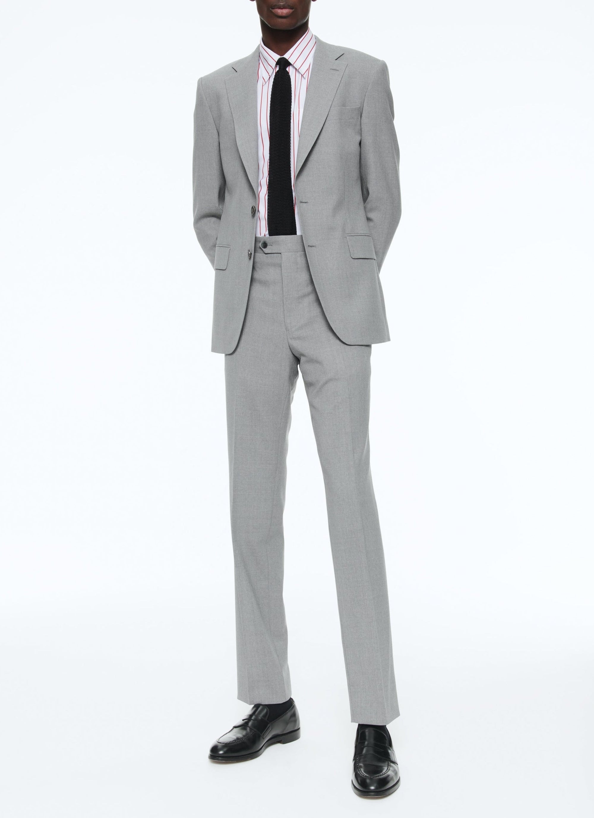 Chemise en popeline de coton à rayures - Blanc