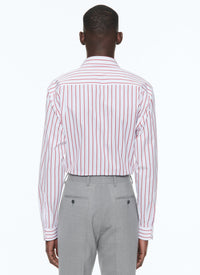 Chemise en popeline de coton à rayures - Blanc
