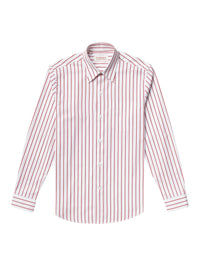 Chemise en popeline de coton à rayures - Blanc