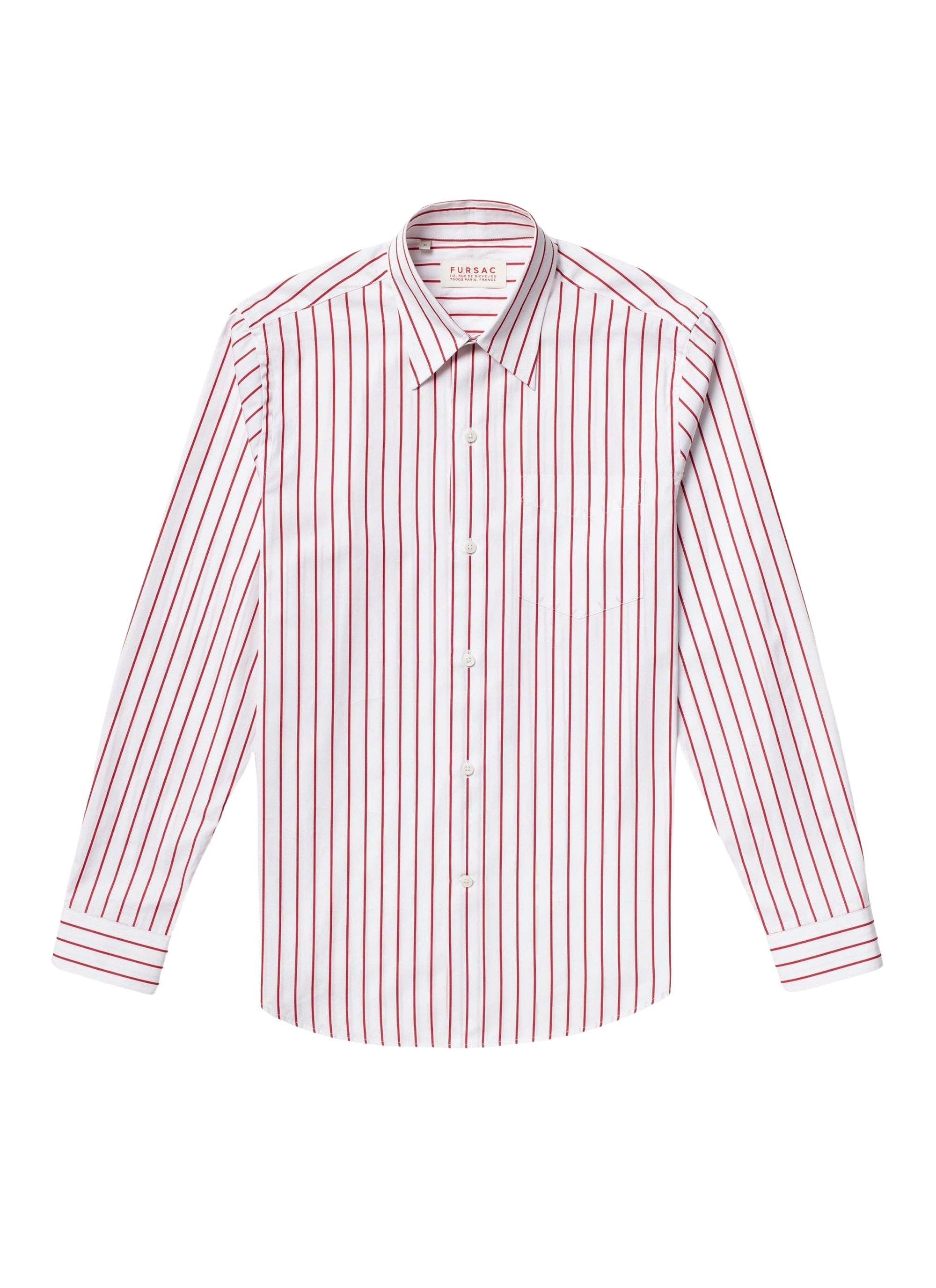 Chemise en popeline de coton à rayures - Blanc