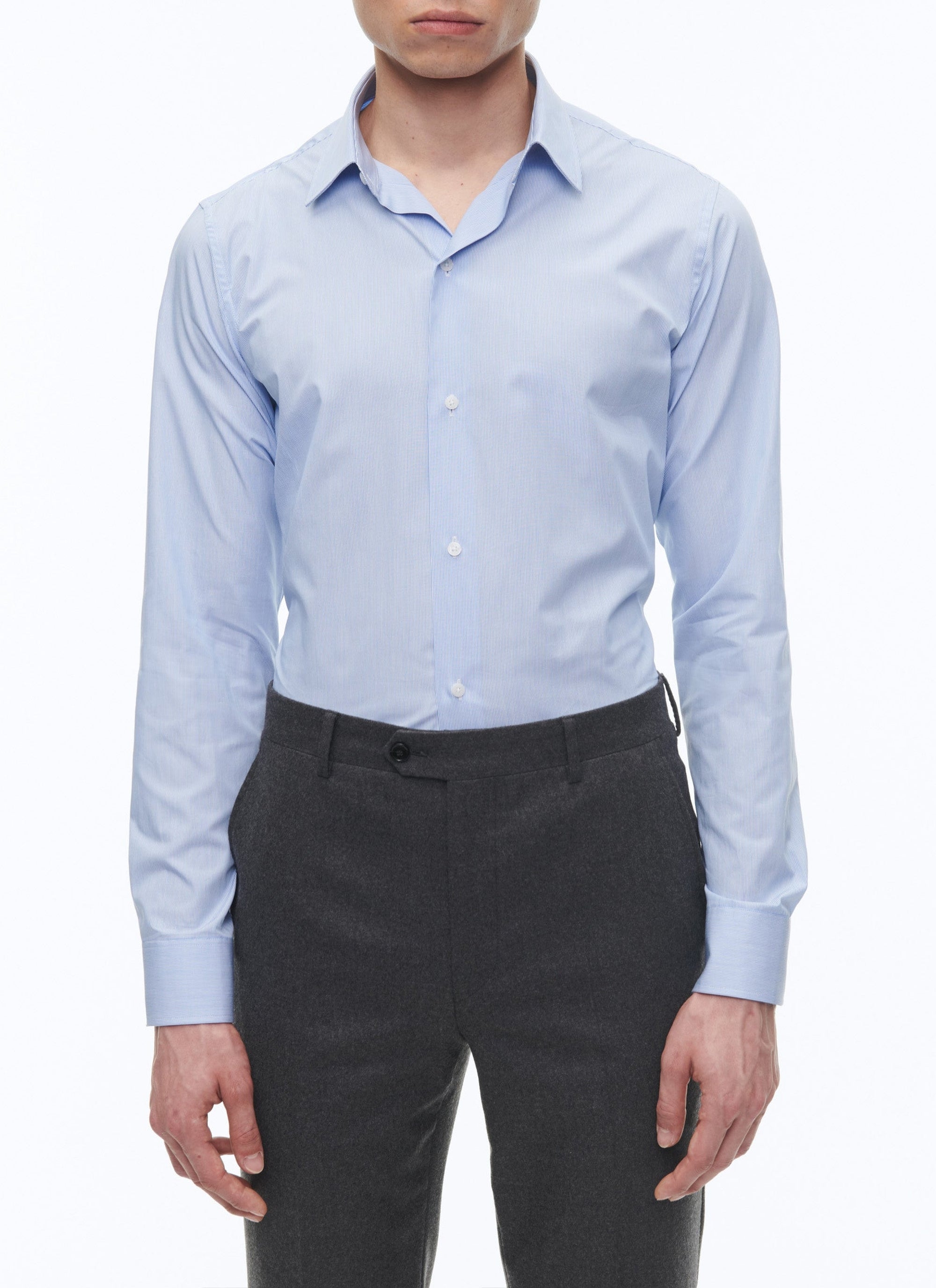 Chemise en coton à rayures - Bleu