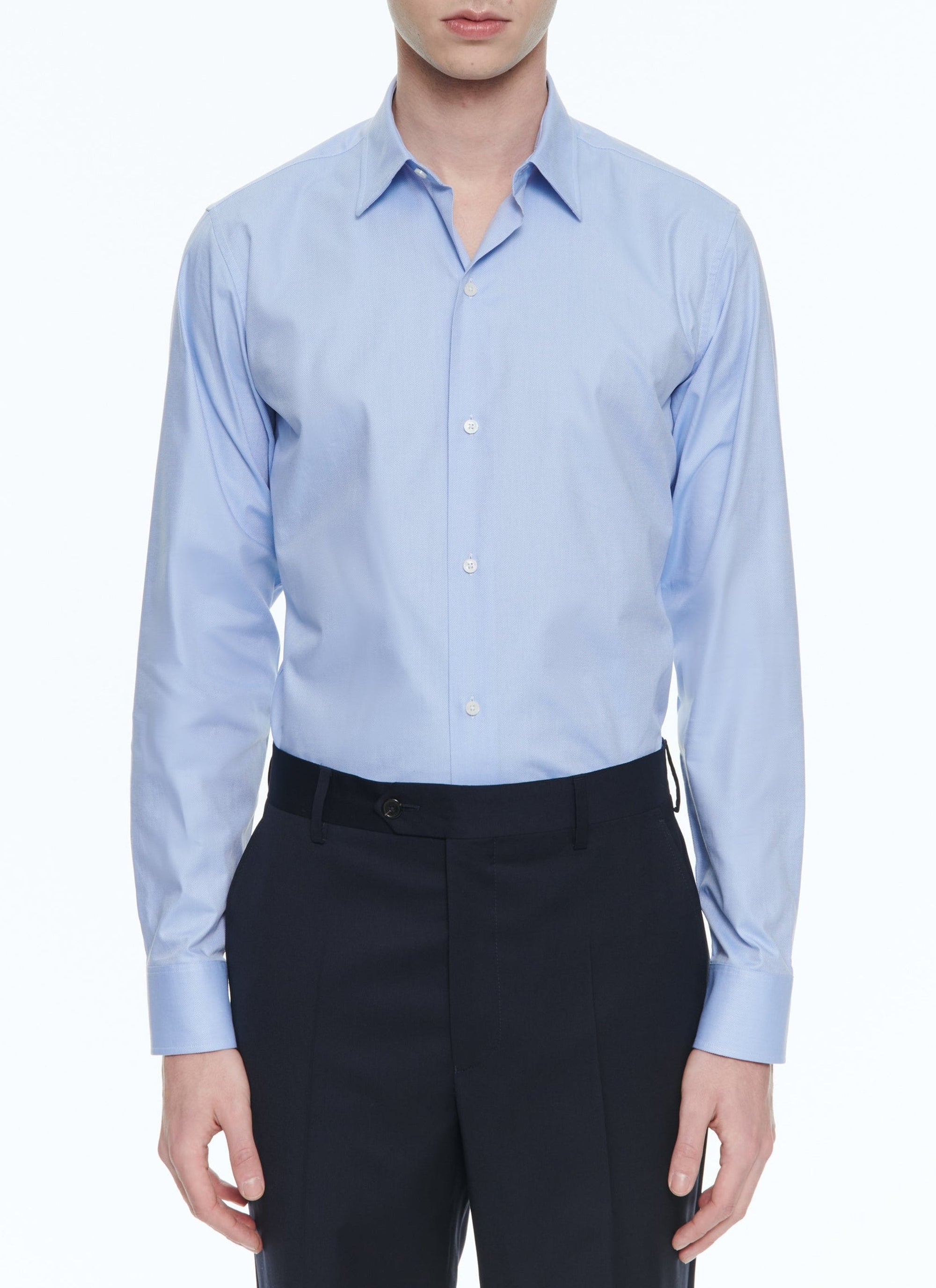 Chemise en micro armuré de coton biologique - Bleu ciel