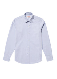 Chemise à col droit en armuré de coton - Bleu Clair