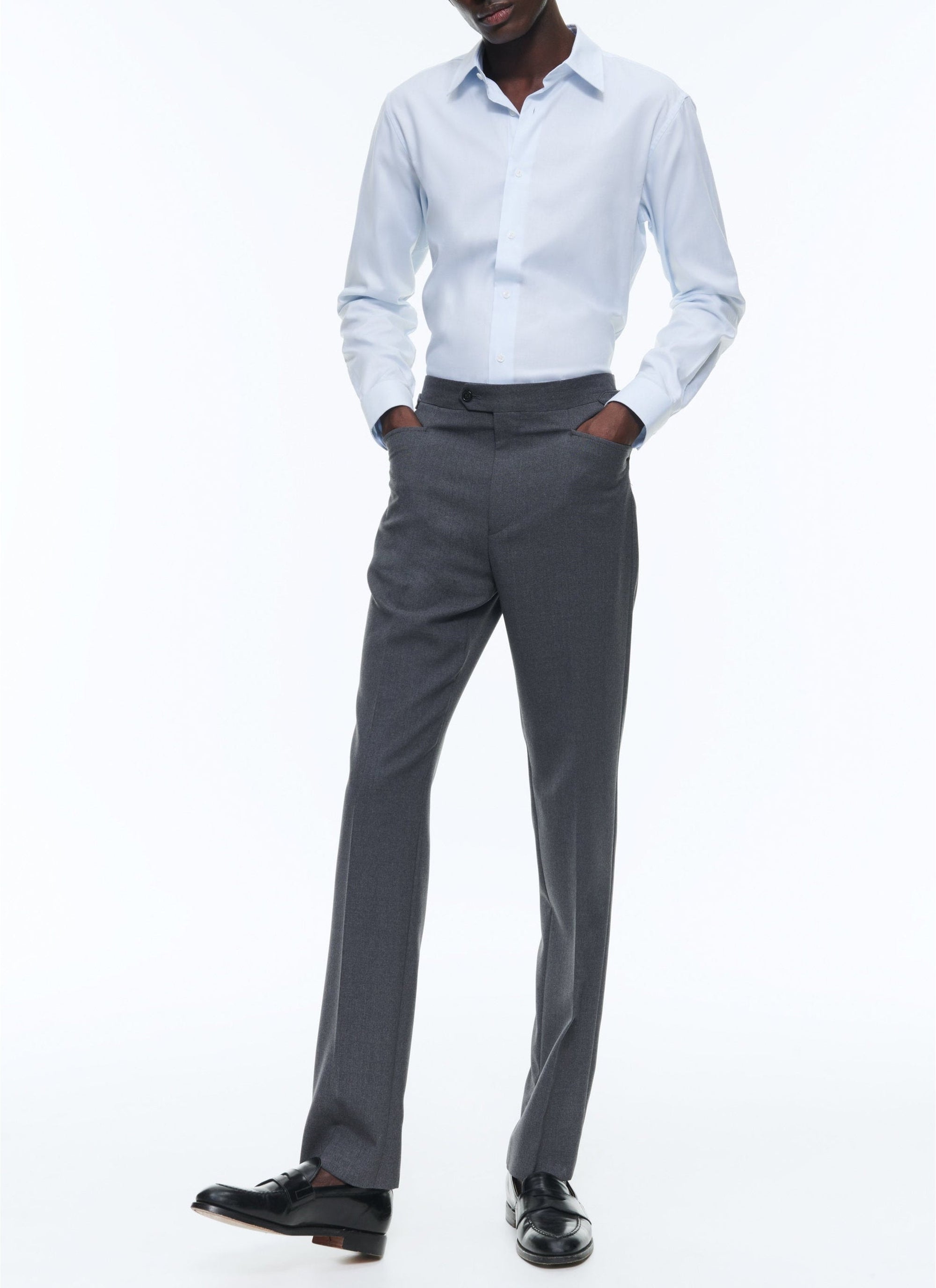 Shirt with bevelled cuffs - Pastel Blue