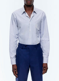 Striped shirt with stand-up collar - Pervenche