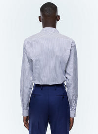 Striped shirt with stand-up collar - Pervenche
