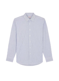 Striped shirt with stand-up collar - Pervenche