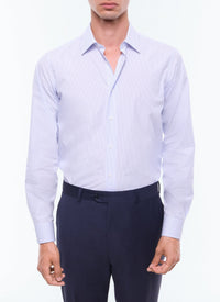 Striped cotton shirt with stand-up collar - Persian