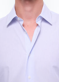 Striped cotton shirt with stand-up collar - Persian