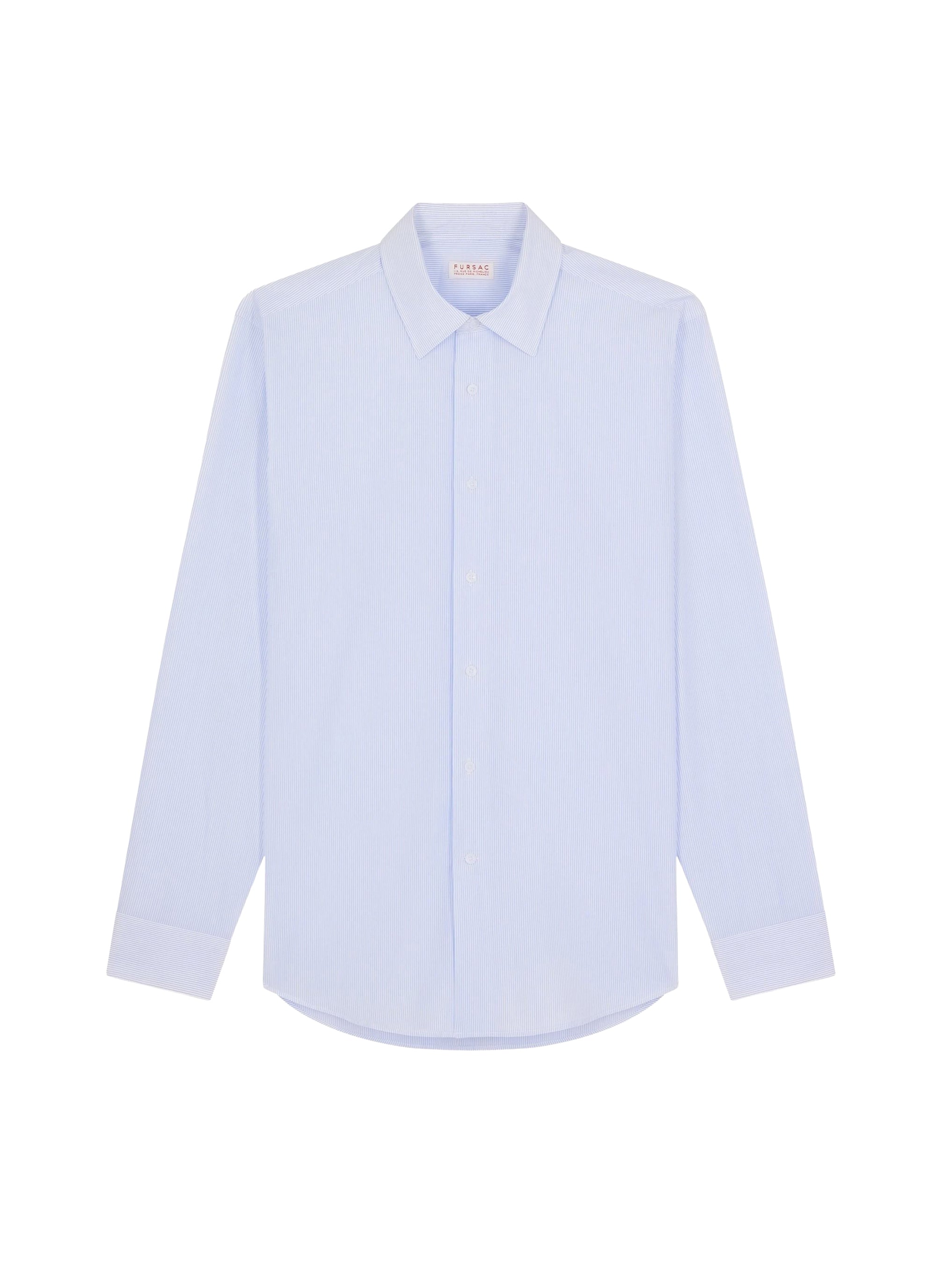 Striped cotton shirt with stand-up collar - Persian