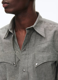 Chemise Western en coton - Gris foncé