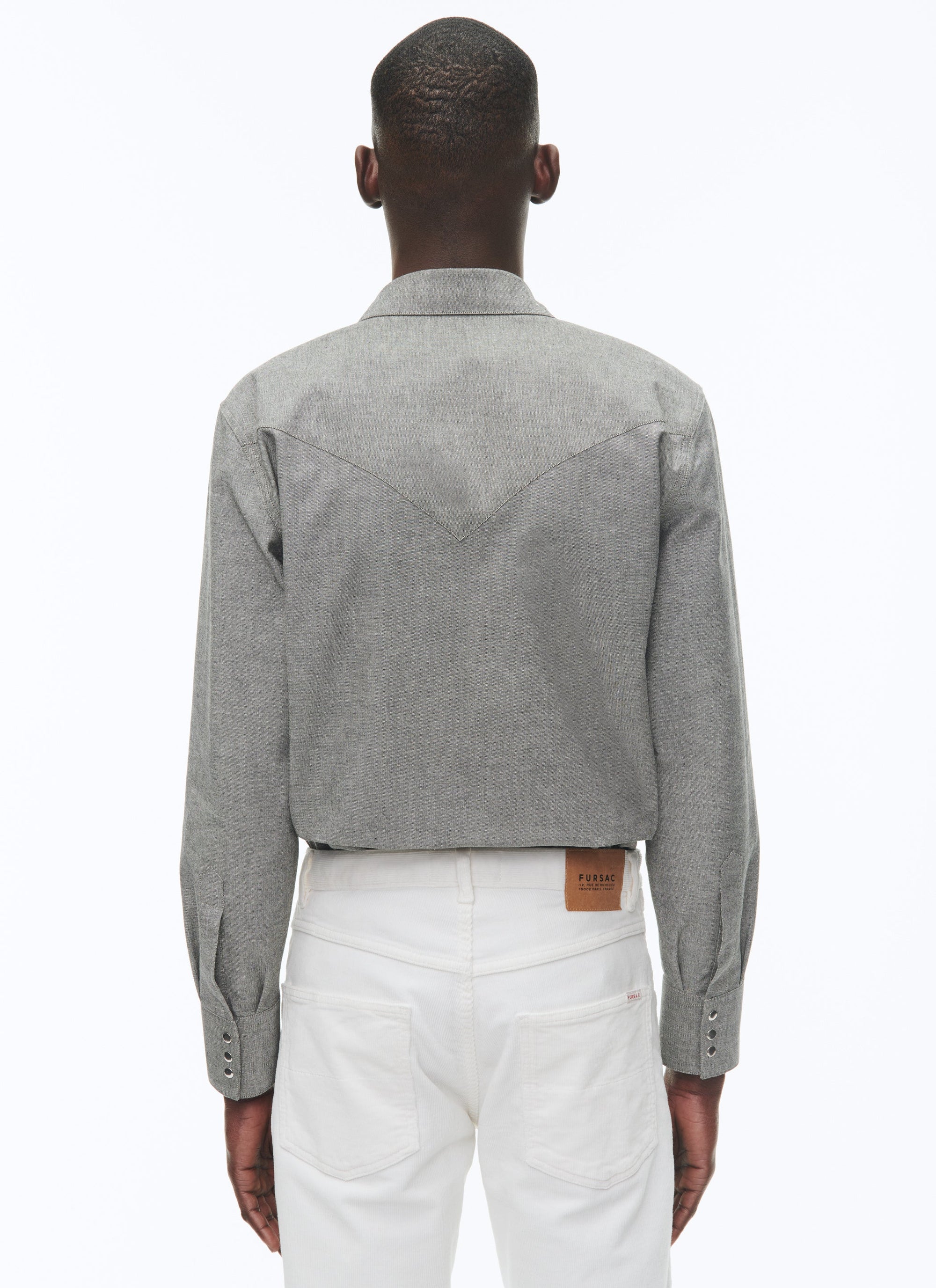 Chemise Western en coton - Gris foncé