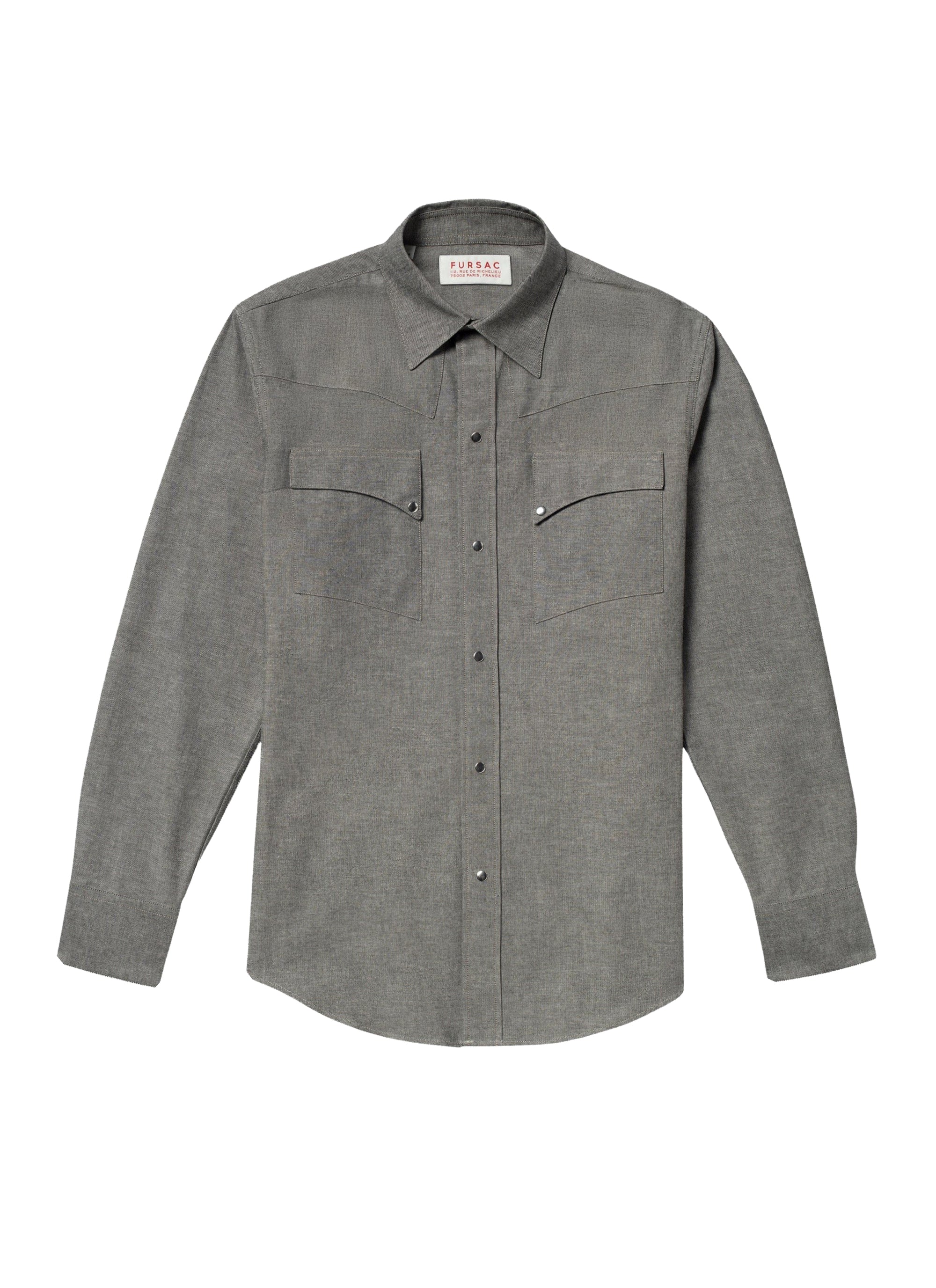 Chemise Western en coton - Gris foncé