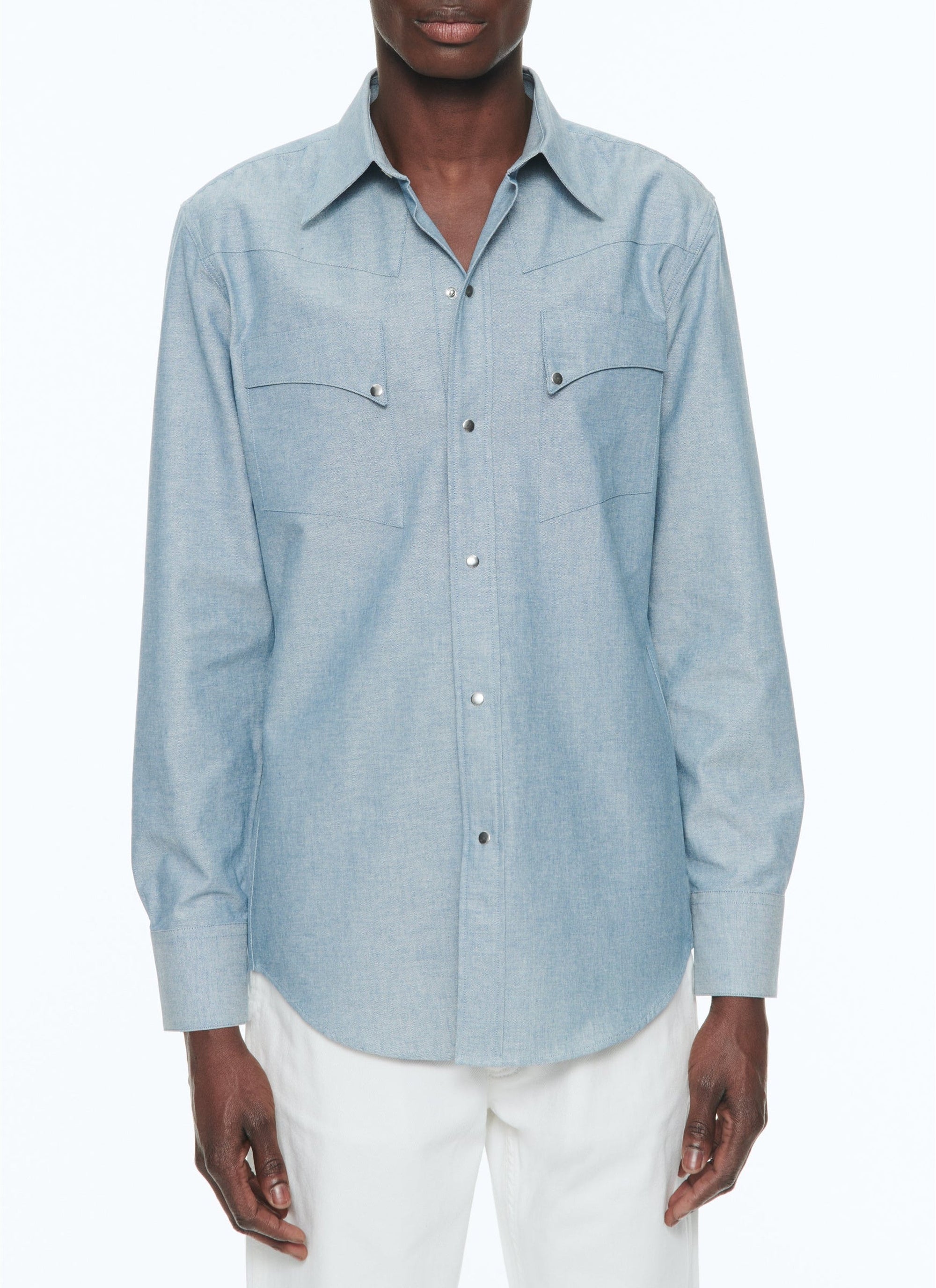 Chemise Western en coton - Bleu ciel