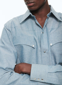 Chemise Western en coton - Bleu ciel