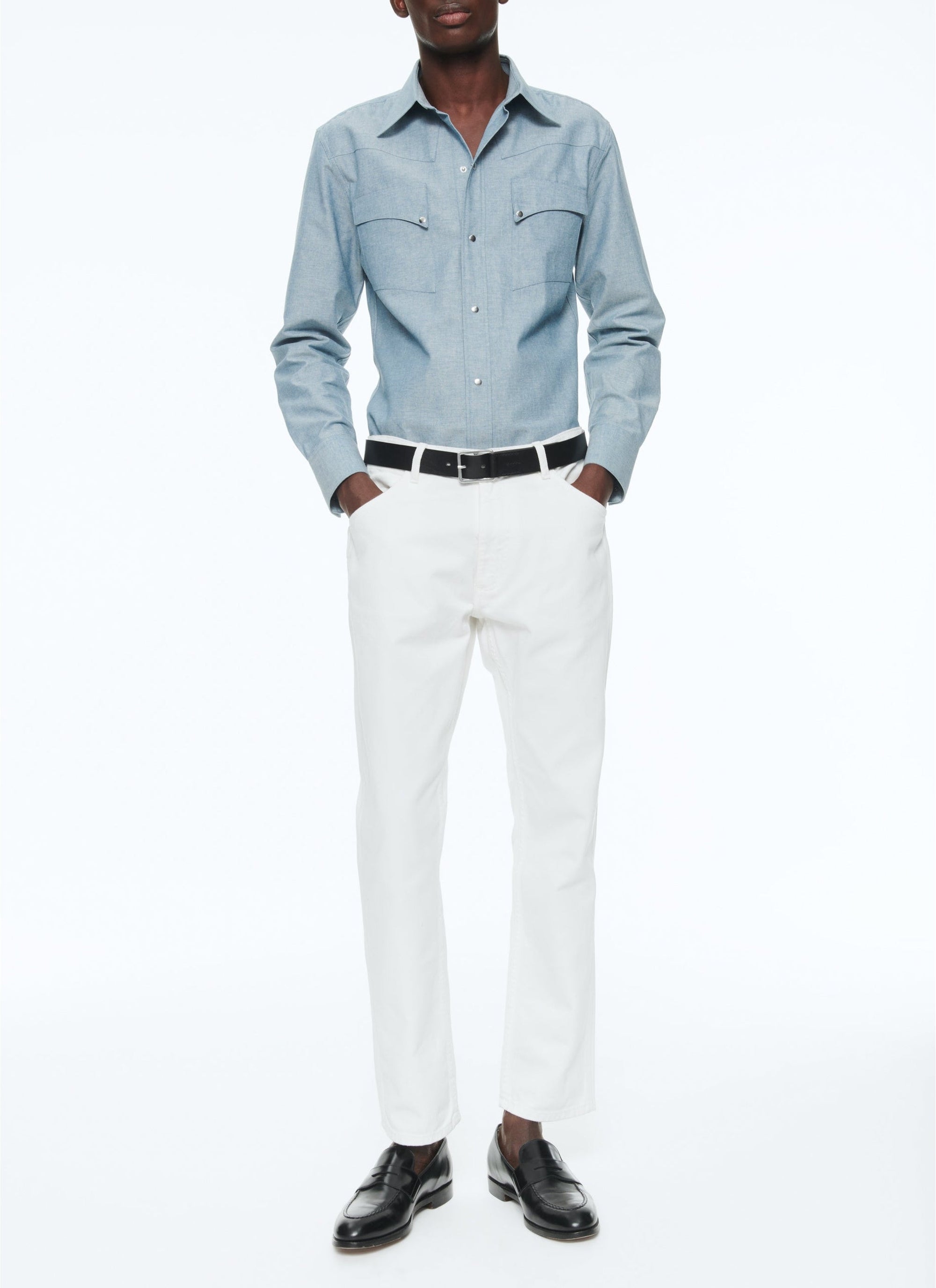 Chemise Western en coton - Bleu ciel