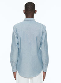 Chemise Western en coton - Bleu ciel