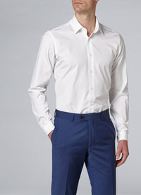 Chemise à col français et poignets double boutonnage - Blanc