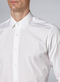 Chemise à col français et poignets double boutonnage - Blanc