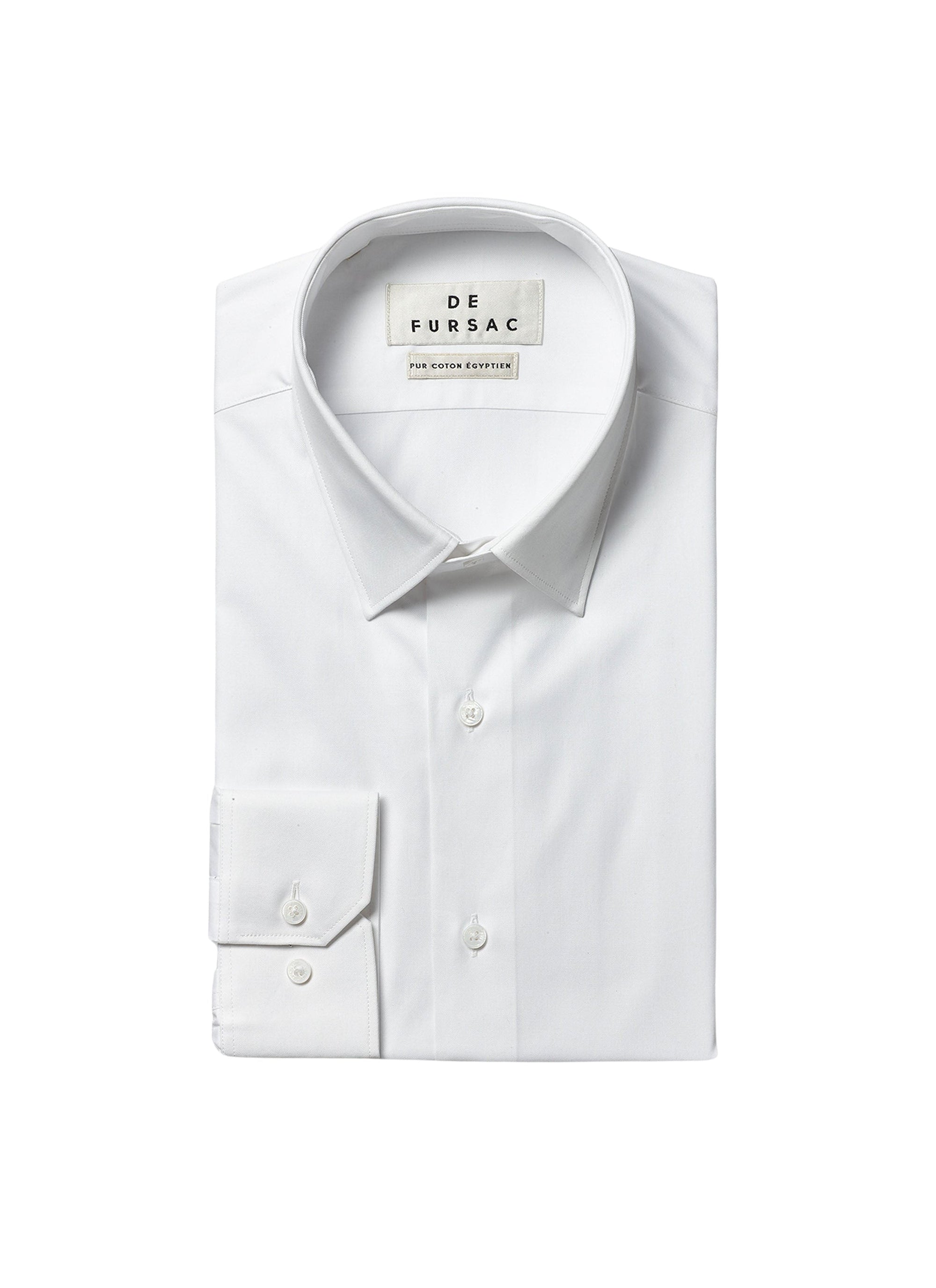 Chemise à col français et poignets double boutonnage - Blanc