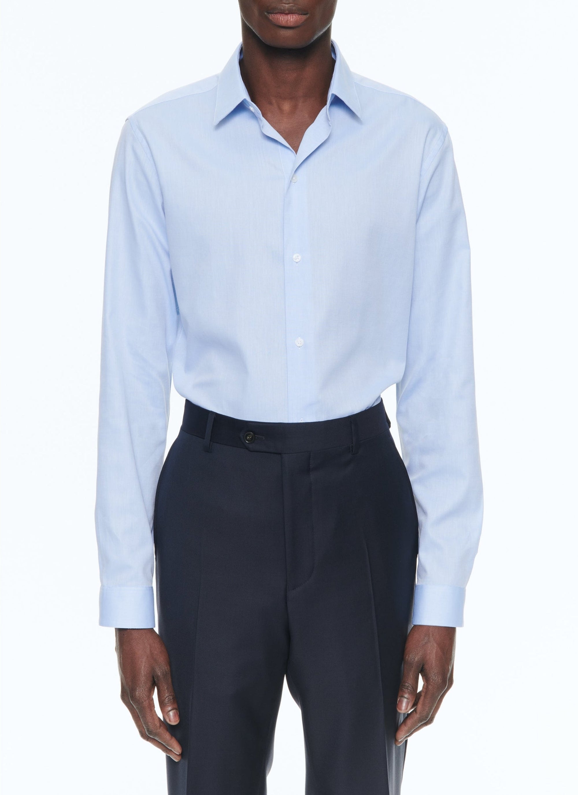 Chemise à col français et poignets double boutonnage - Bleu Persan