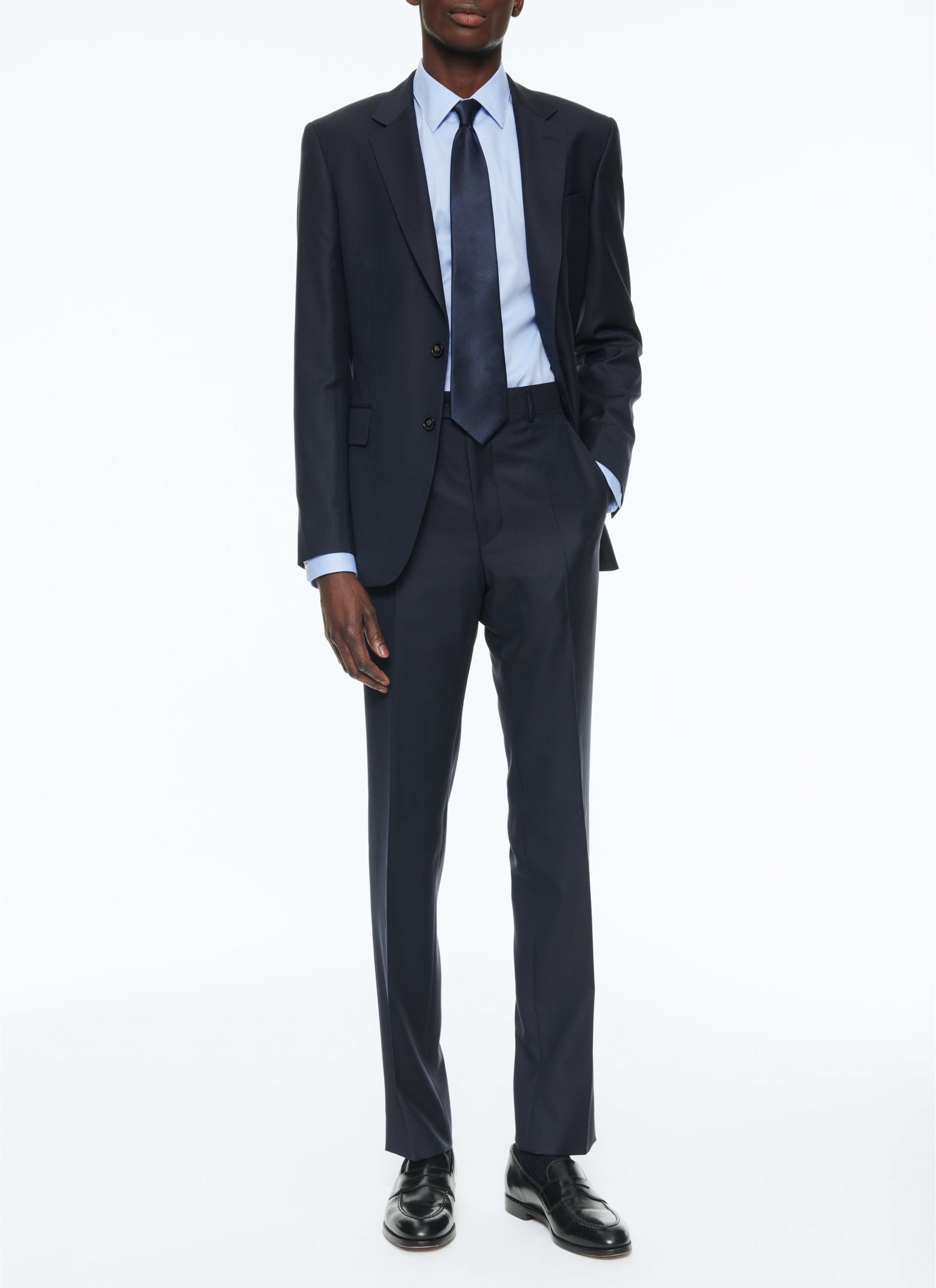 Chemise à col français et poignets double boutonnage - Bleu Persan