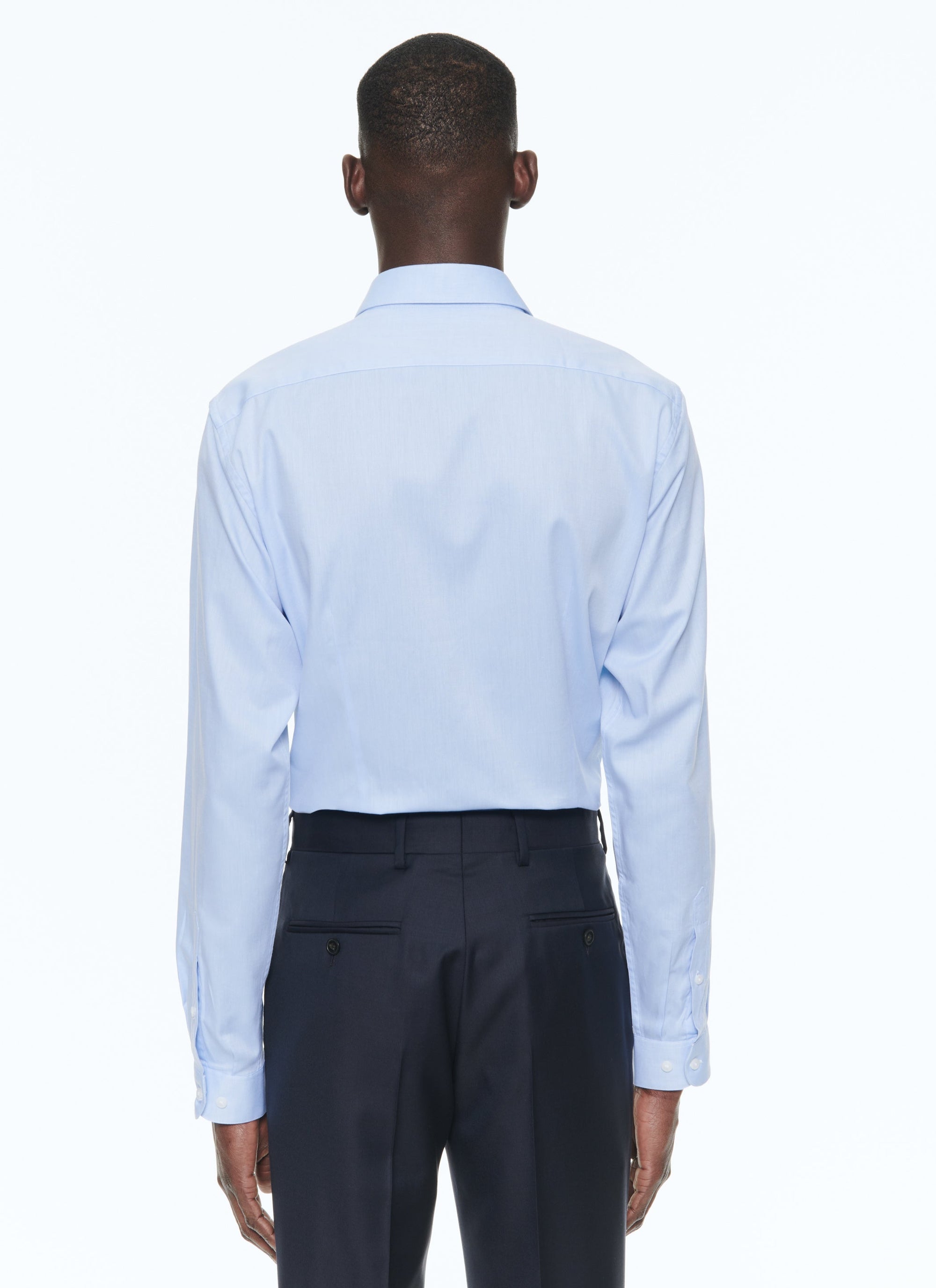 Chemise à col français et poignets double boutonnage - Bleu Persan