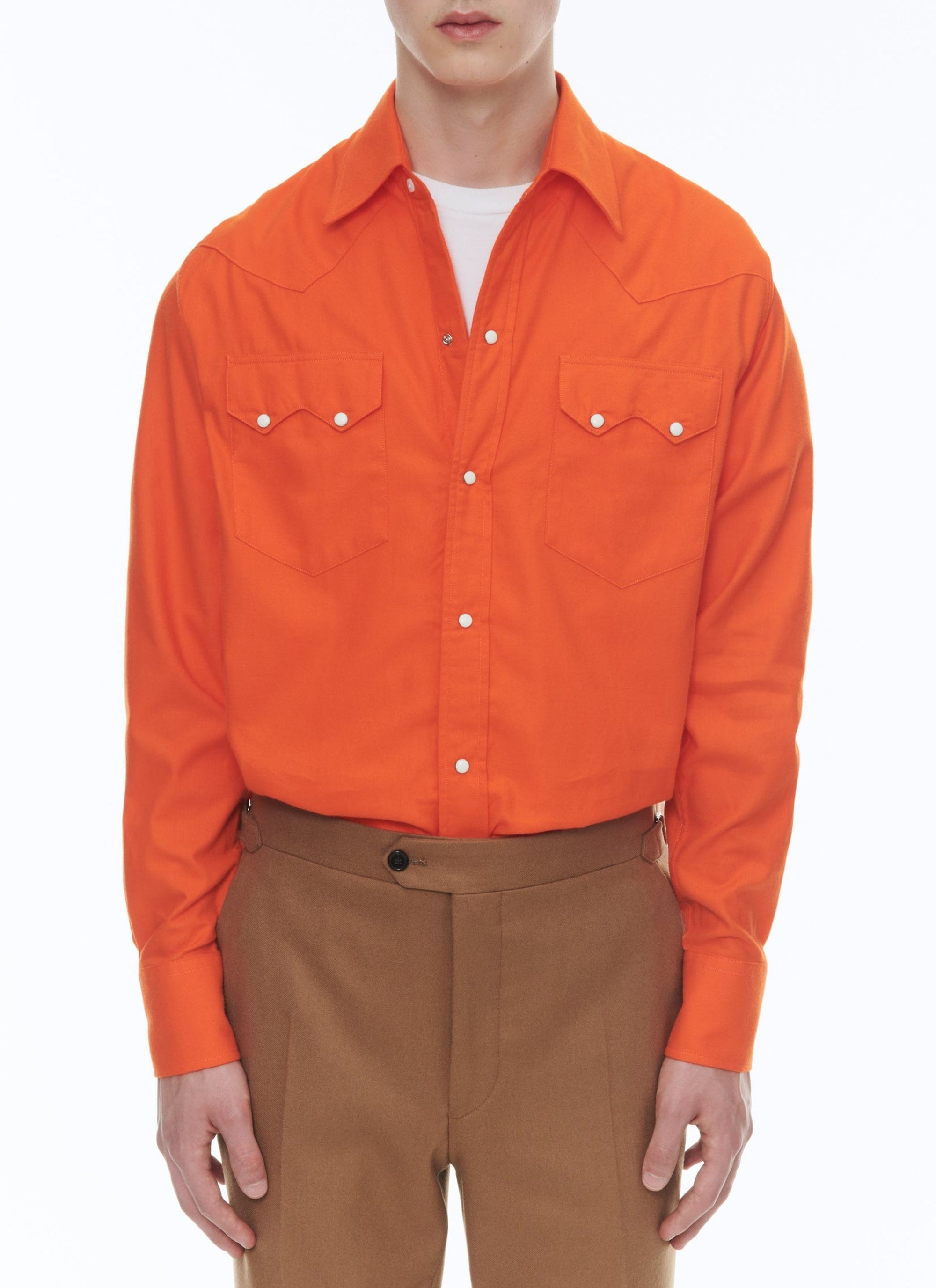 Surchemise en flanelle de coton - Orange