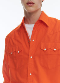 Surchemise en flanelle de coton - Orange