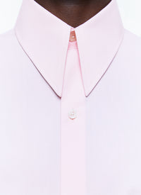 Point collar shirt in cotton poplin - Pale pink