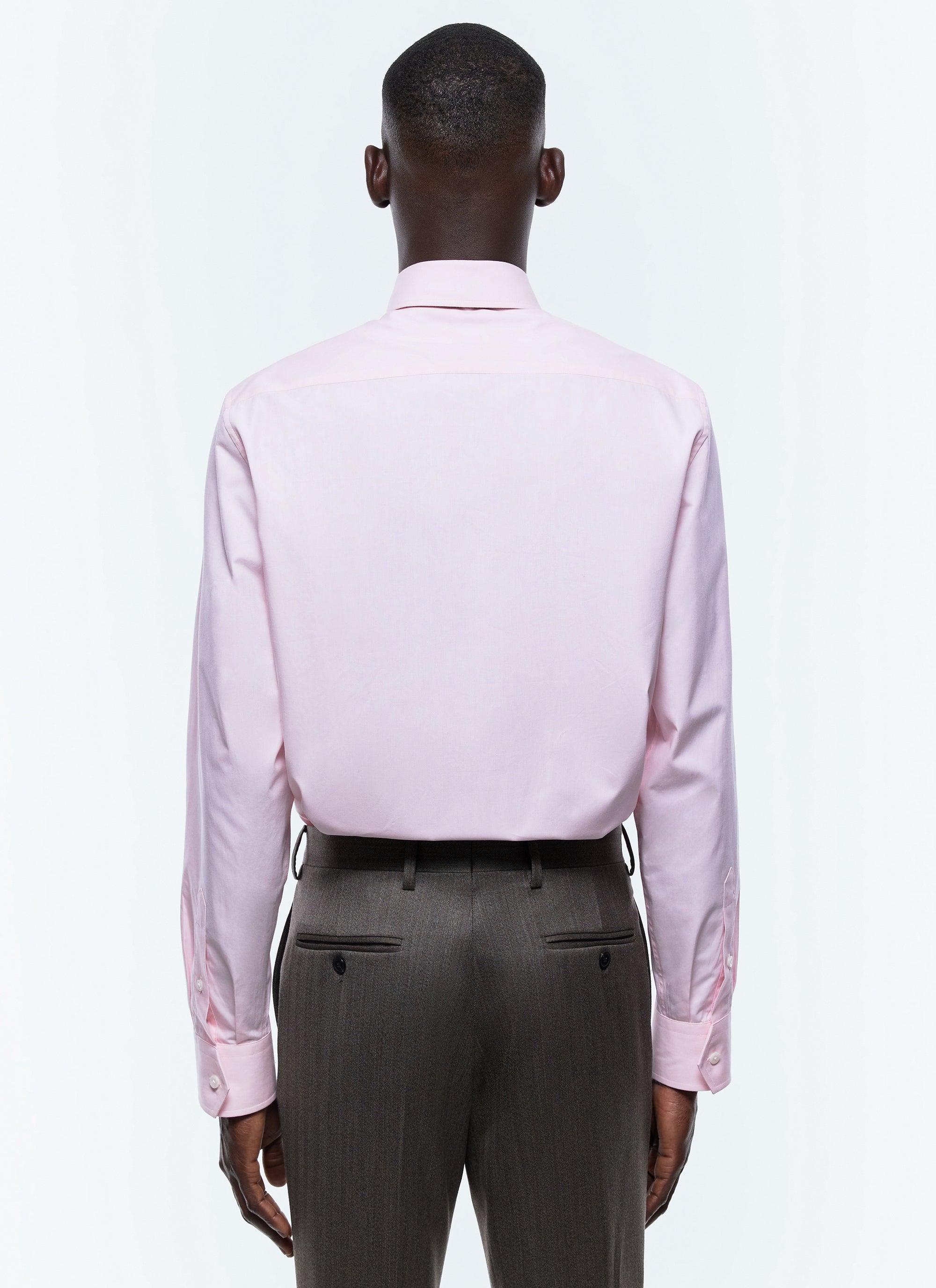 Point collar shirt in cotton poplin - Pale pink