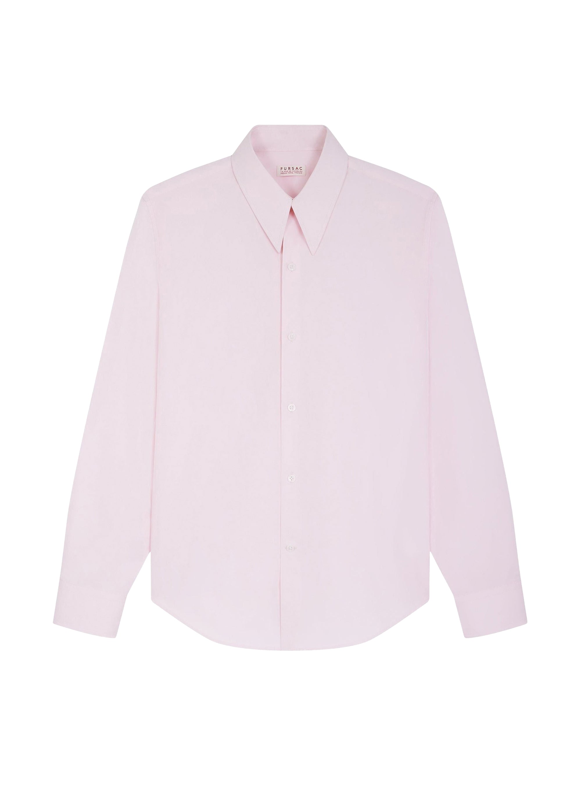 Point collar shirt in cotton poplin - Pale pink