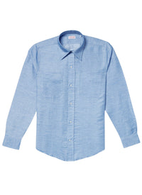 Linen swallow-neck shirt - Light Blue