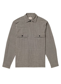 Chemise droite en coton gratté - Vichy noir