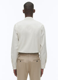 Chemise à col corsaire en popeline de coton - Grège