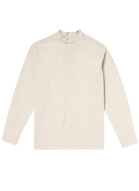 Chemise à col corsaire en popeline de coton - Grège