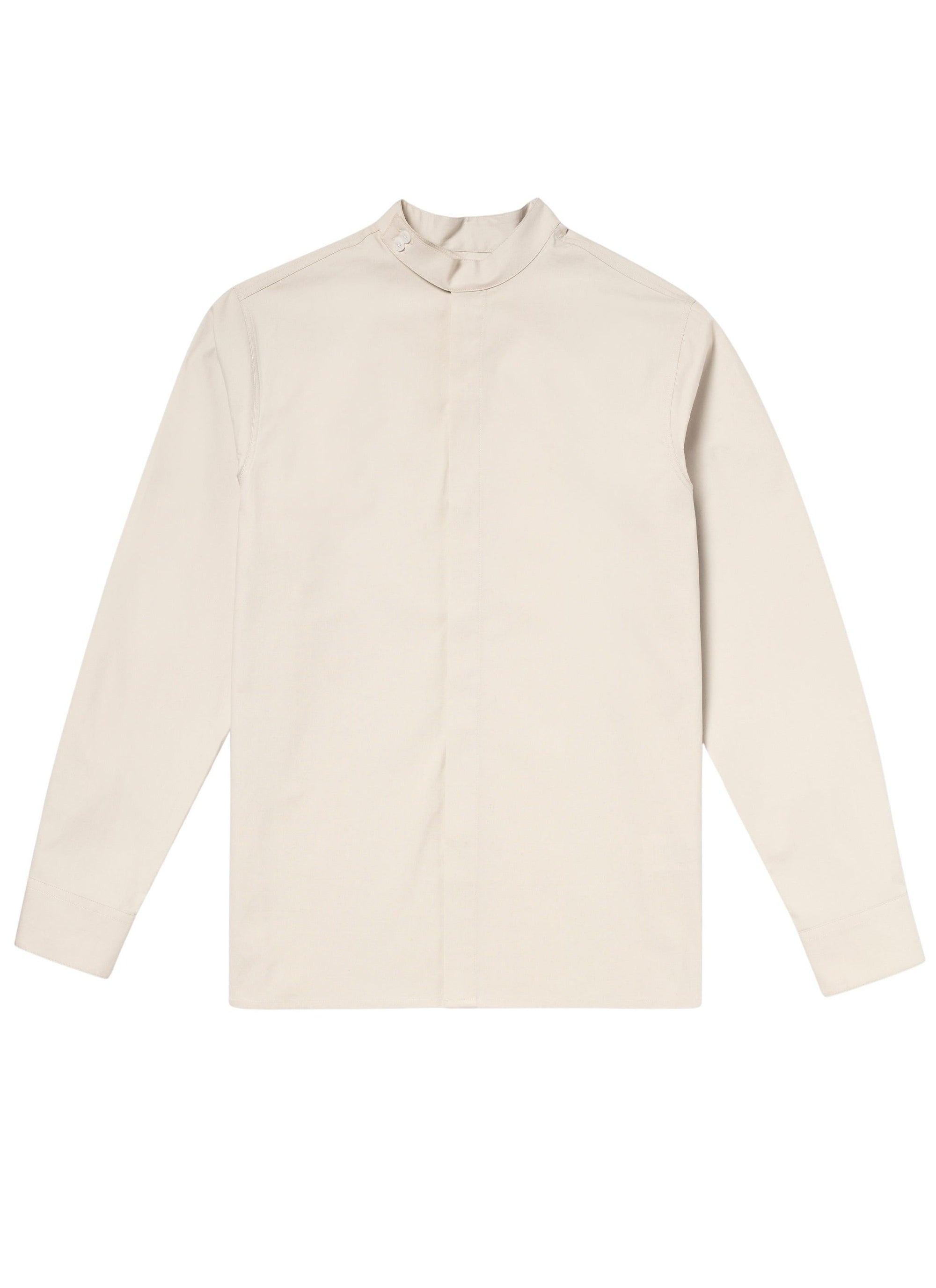 Chemise à col corsaire en popeline de coton - Grège