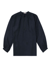 Chemise fendue en lin - Marine