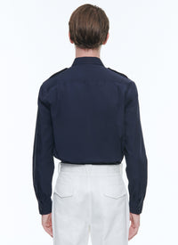 Swallow-neck shirt - Navy
