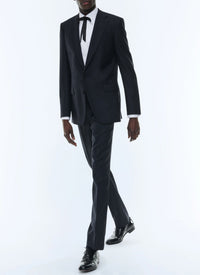 Chemise ajustée à plastron nid d'abeille - Blanc