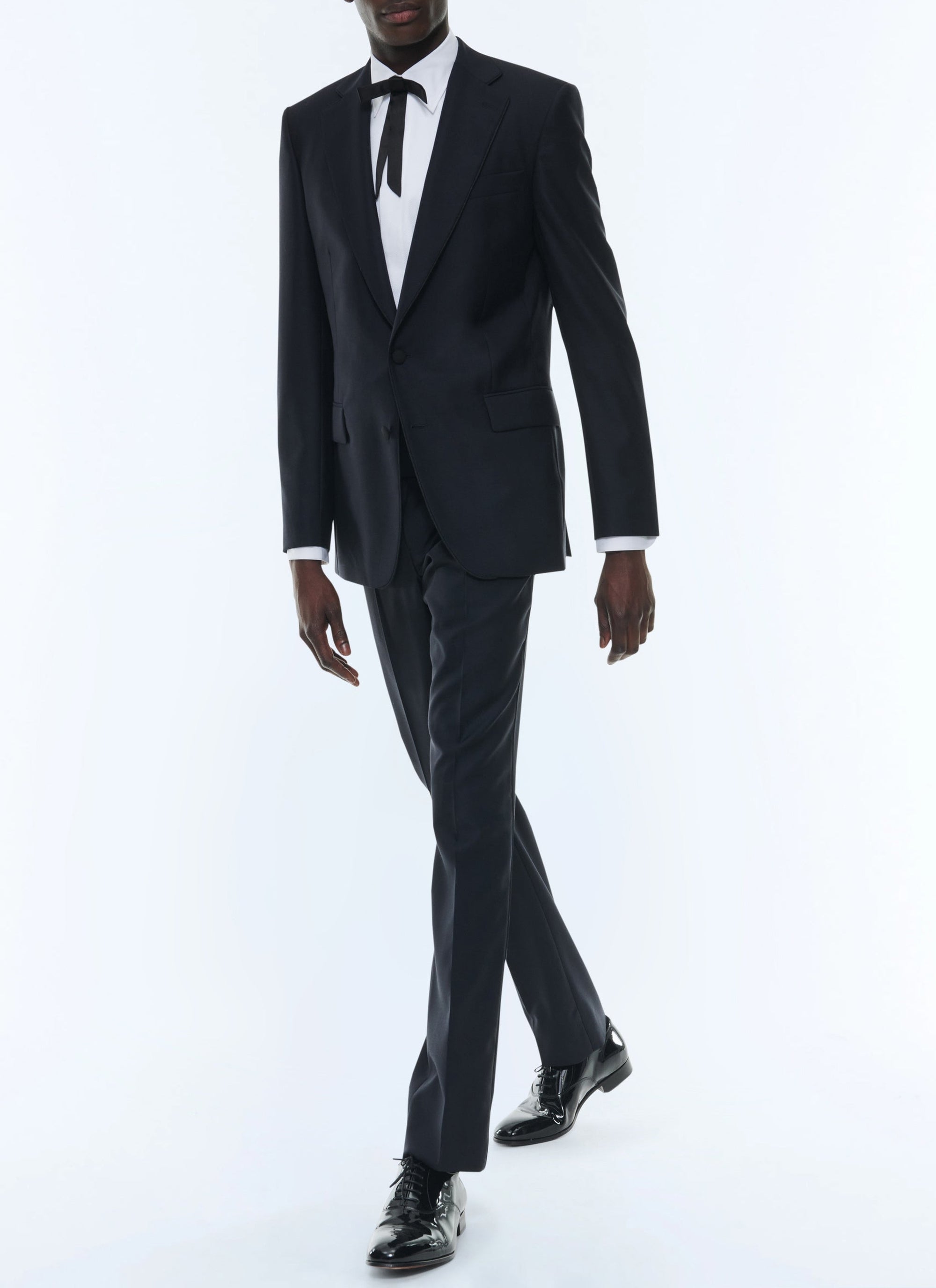 Chemise ajustée à plastron nid d'abeille - Blanc