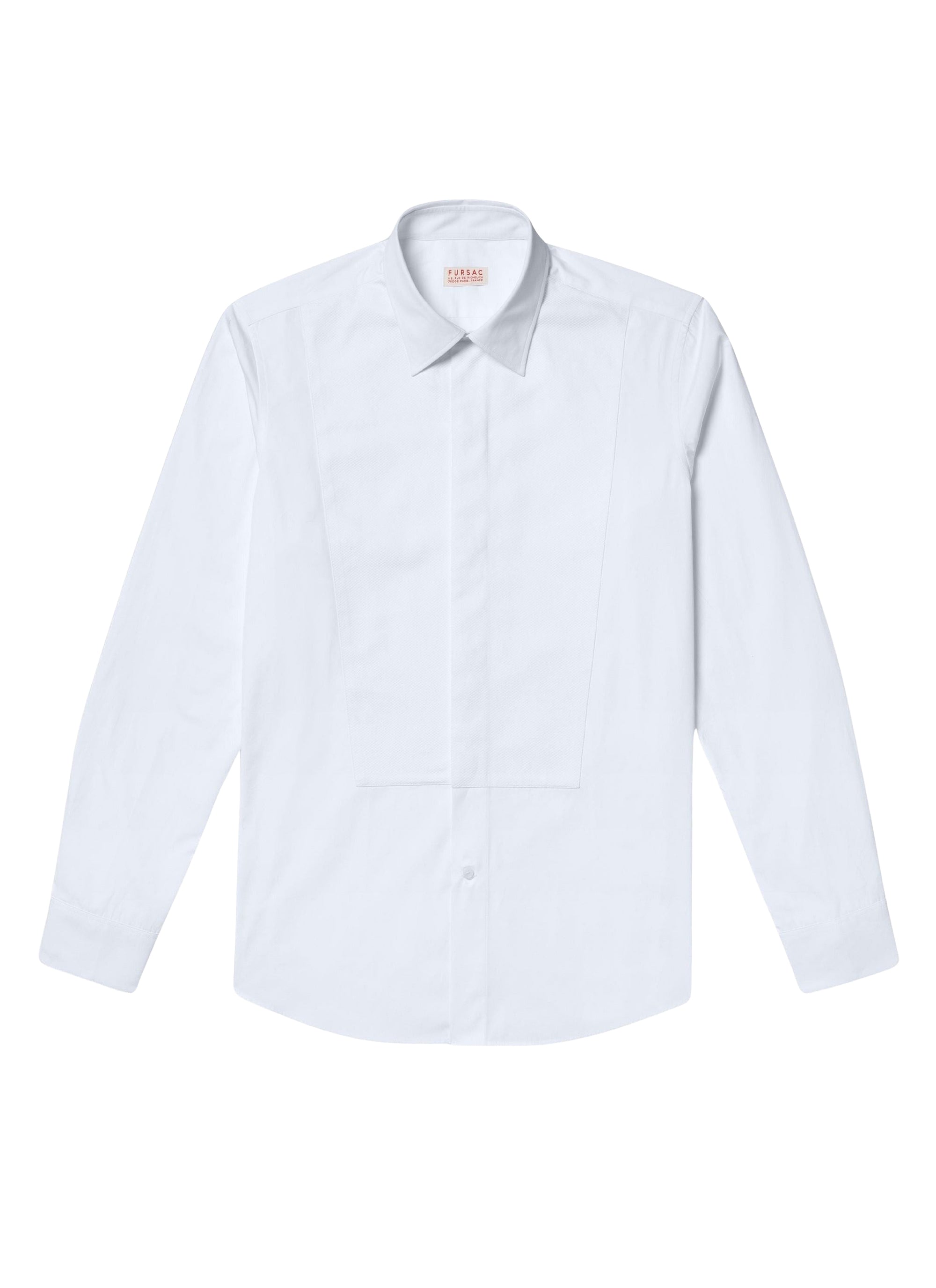 Chemise ajustée à plastron nid d'abeille - Blanc
