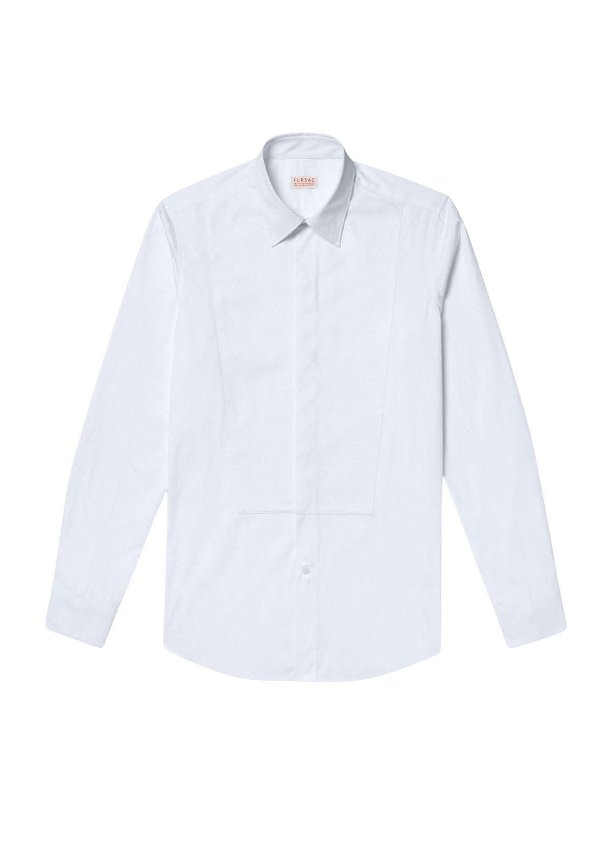 Fitted cotton shirt with honeycomb placket - White