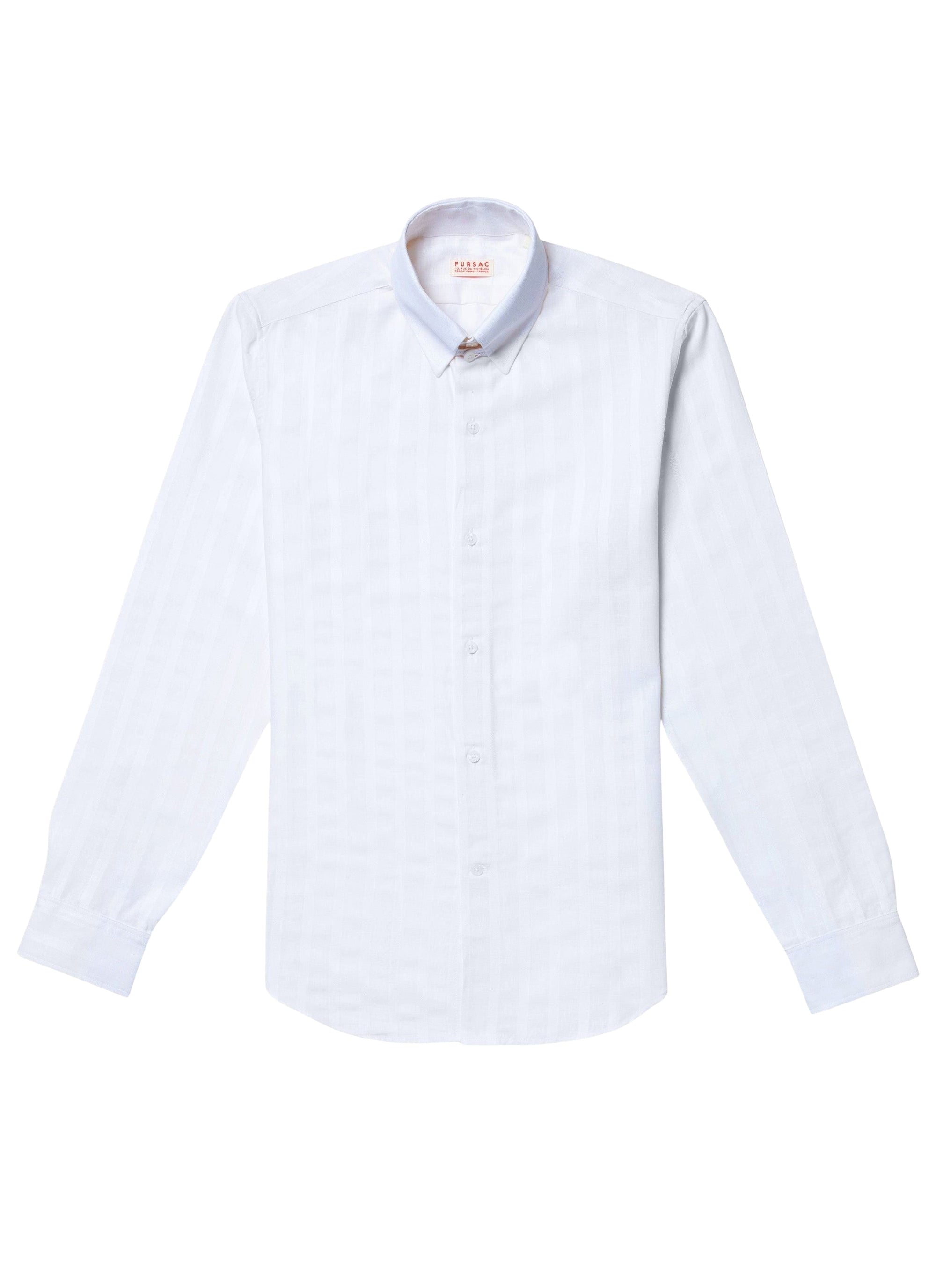 Chemise ajustée à rayures en lin - Blanc