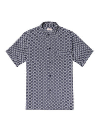 Chemise imprimée à manches courtes - Marine