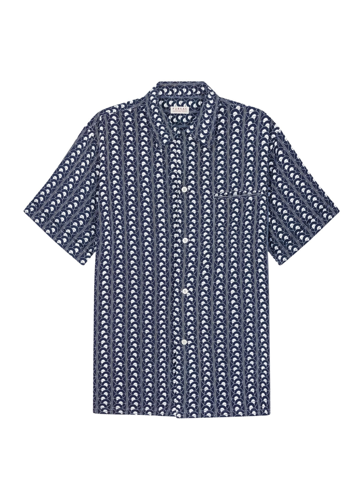Chemise hawaïenne à motif écailles - Marine