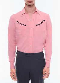Western shirt with swallow collar - Salmon